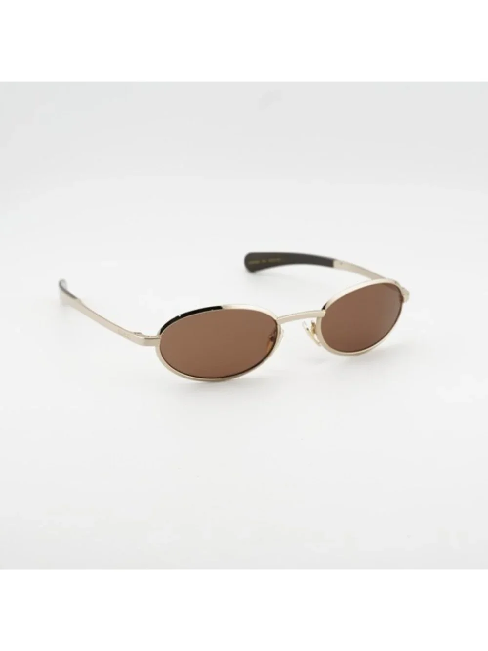 Gucci GG1942S 003 Women Sunglasses Gold Oval Frame, Brown Lenses